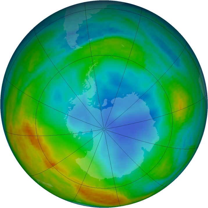 Antarctic ozone map for 14 July 1994